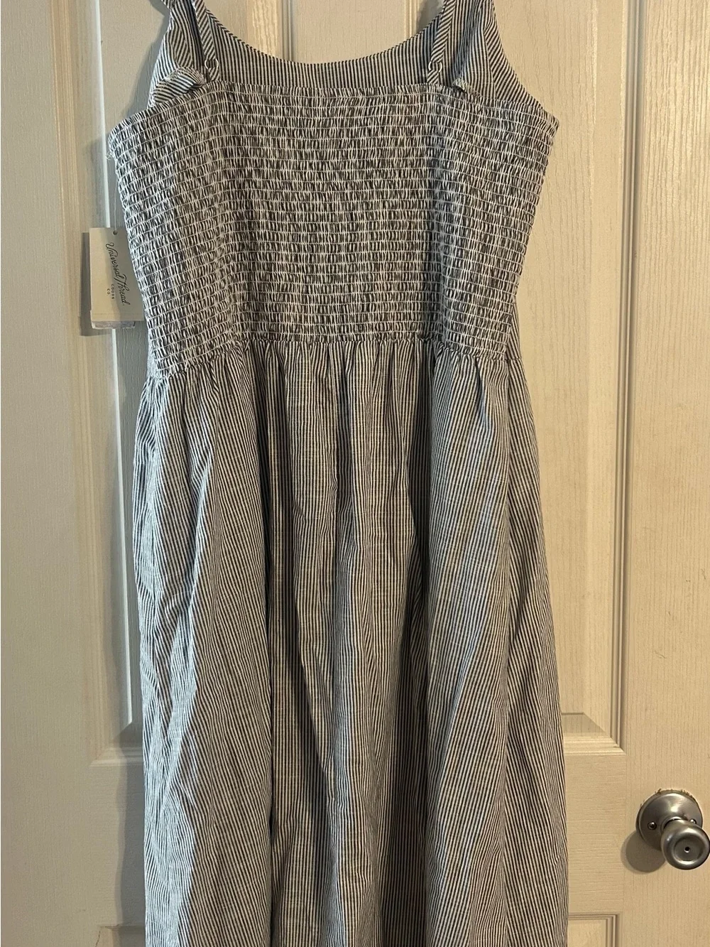 Universal Thread Blue and White Striped Midi Dress - Picture 3 of 5